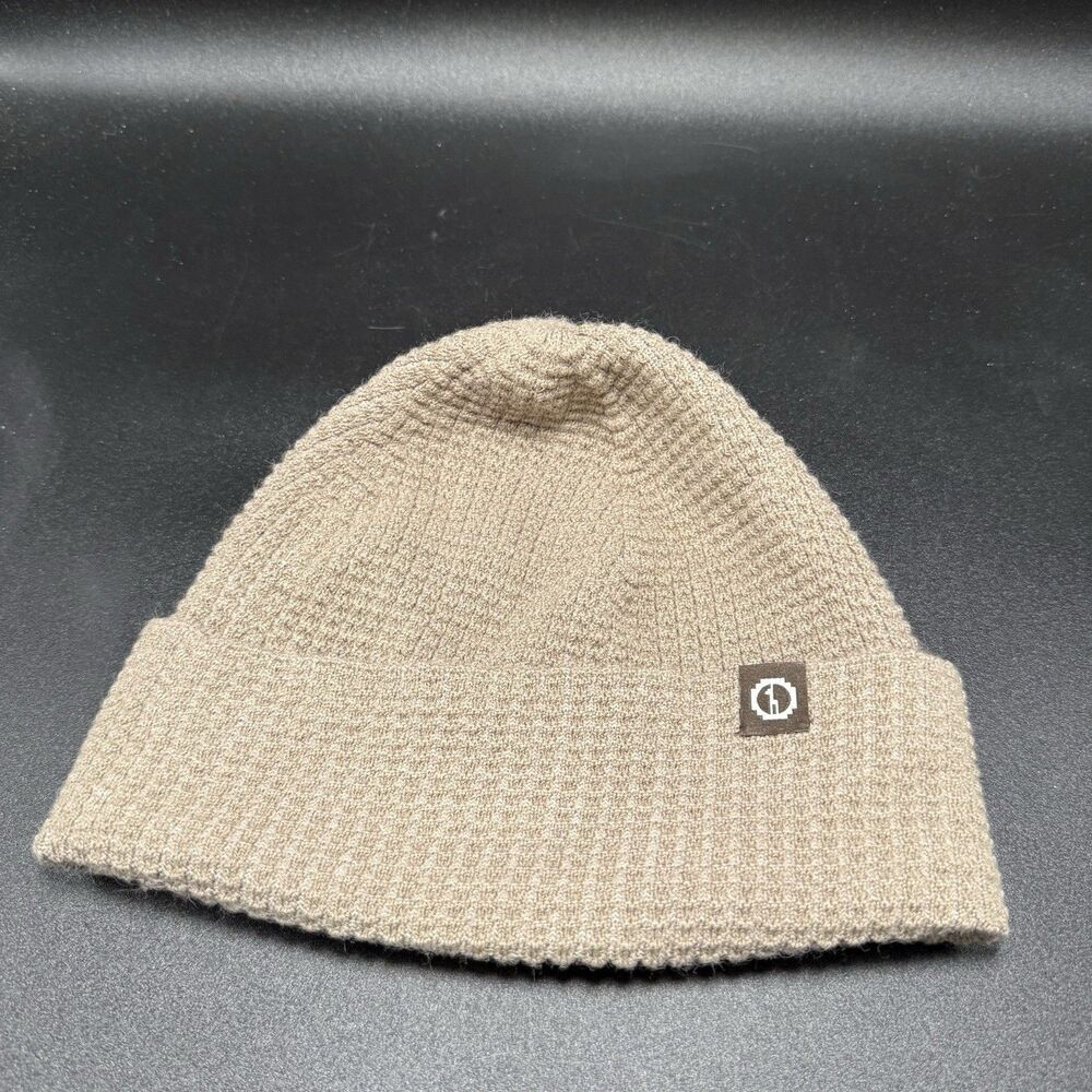 Paka Royal Alpaca Beanie Unisex Brown Knit Textured Pull On Stretch